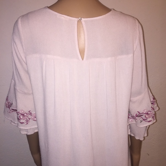 EN CREME BOHO Style embroidered Tunic Top sz M - Picture 4 of 5